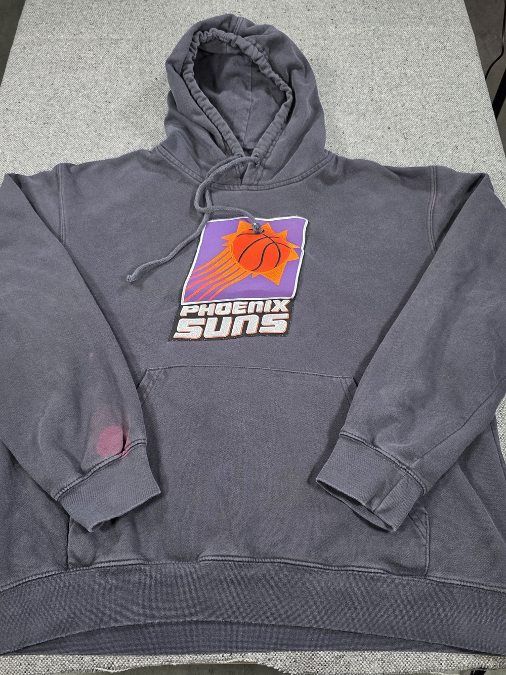 NBA Phoenix Suns Hardwood Classics Hoodie Gray Embroidered Men's L Vintage